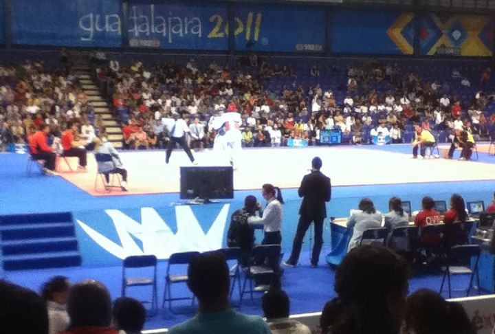 Taekwondo event at the 2011 Pan American Games (cropped)