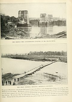 Ruins of the bridge after the battle