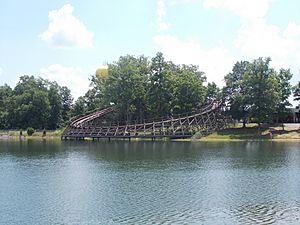 The Raven Roller coaster across Lake Rudolph - panoramio