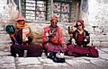 Three monks chanting in Lhasa, 1993