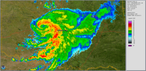 Tropical Depression Erin inland over OK