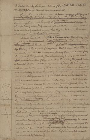 US Declaration of Independence draft 1