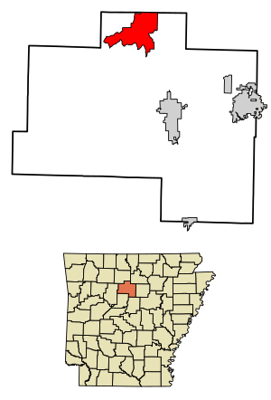 Location of Dennard in Van Buren County, Arkansas.