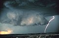 Wall cloud with lightning - NOAA