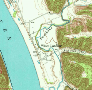 Wises Landing on the 1953 Bethlehem, Indiana 1:24000 topographic map