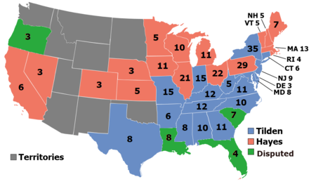 1876 U.S. presidential election, contested states