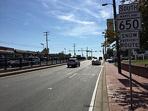 2016-10-18 12 51 45 View south along Maryland State Route 650 (New Hampshire Avenue) at Maryland State Route 193 (University Boulevard) in Takoma Park, Montgomery County, Maryland