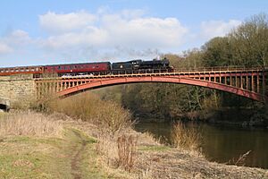 61994 The Great Marquess crossing Victoria Bridge Severn Valley Railway
