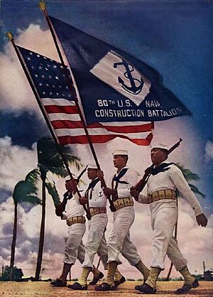 80th Naval Construction Battalion color guard