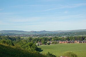 A view of Leek, with the Roaches behind