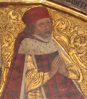 Albrecht Achilles auf der Predella des von ihm gestifteten Schwanenordensaltars (cropped).jpg