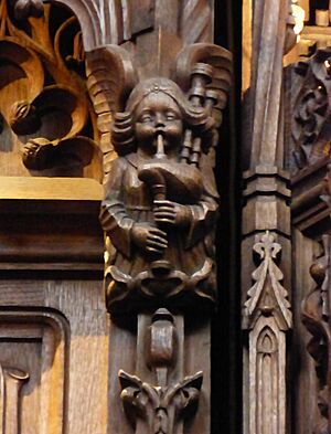 Angel playing bagpipes, St. Giles, Edinburgh
