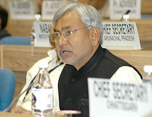 Bihar Chief Minister Shri Nitish Kumar, addressing at the National Development Council 52nd Meeting, at Vigyan Bhawan, New Delhi on December 9, 2006