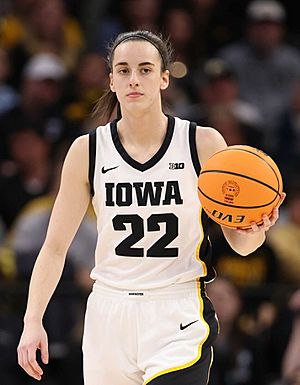 Clark handles the ball for Iowa at the Big Ten tournament