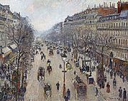 Camille Pissarro - Boulevard Montmartre, morning, cloudy weather - Google Art Project