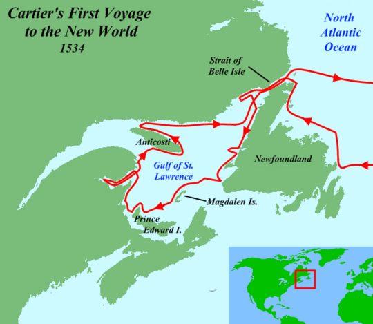Cartier First Voyage Map 1