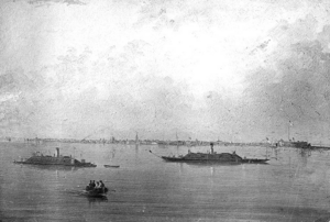 Confederate ironclads Chicora and Palmetto State in Charleston harbor