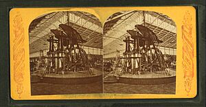 Corliss engine, Machinery Hall, from Robert N. Dennis collection of stereoscopic views 2