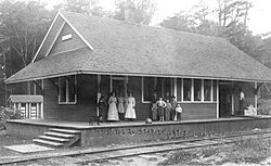 Curtis, MI historic railroad depot (1916)