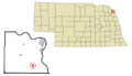 Dakota County Nebraska Incorporated and Unincorporated areas Homer Highlighted
