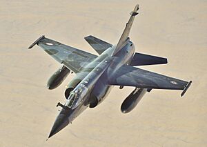 French Air Force Mirage F1 returns to it's mission after receiving fuel from a KC-10 Extender