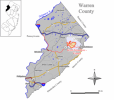 Map of Great Meadows-Vienna CDP in Warren County