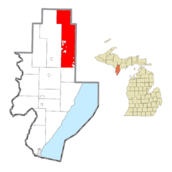 Location within Menominee County