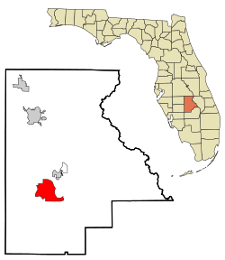Location in Highlands County and the state of Florida