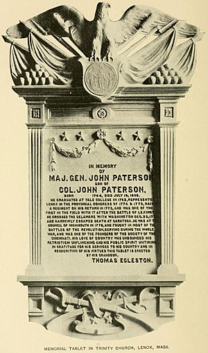 John Paterson memorial tablet, Lenox, Massachusetts