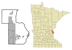 Location of Center Citywithin Chisago County, Minnesota