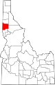 State map highlighting Latah County