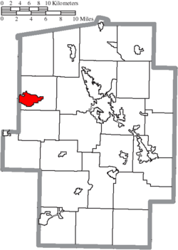 Location of Sugarcreek in Tuscarawas County