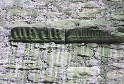 Maria - Gothic script carvings