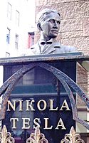 Nikola Tesla bust at St. Sava