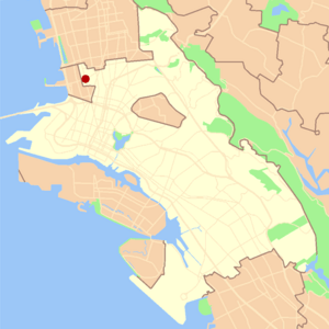 Location of Golden Gate in Oakland