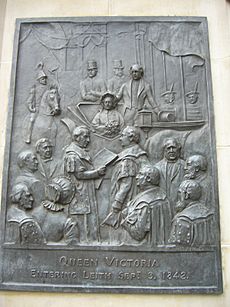 Queen Victoria statue panel, Leith Walk