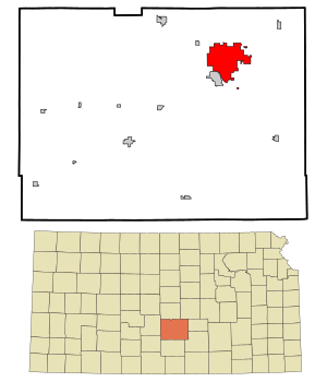 Location within Reno County and Kansas