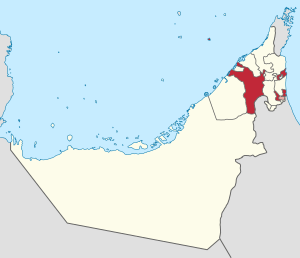 Location of Sharjah in the UAE