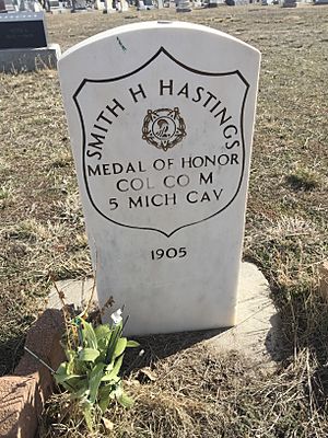 Smith H. Hasting's Burial Marker in Riverside Cemetery, Colorado