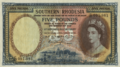 Southern Rhodesia £5 1955 Obverse