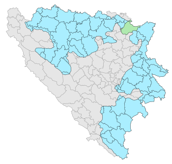 Location of the Republika Srpska (blue) and Brčko District (green) within Bosnia and Herzegovina.a