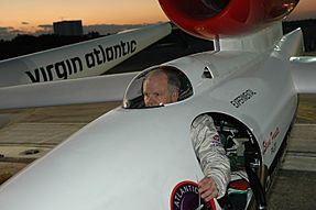 Steve Fossett in GlobalFlyer cockpit 1