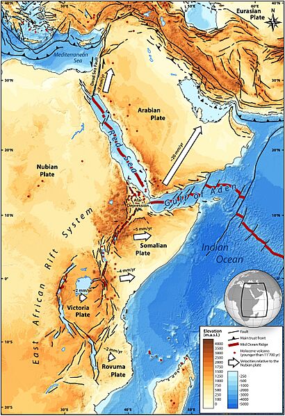 Tectonic African Arabian Rift System