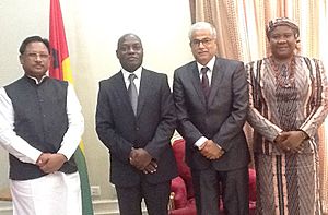 The Minister of State for Mines and Steel, Shri Vishnu Deo Sai meeting the President of the Republic of Guinea-Bissau, Mr. Jose Mario Vaz, at Bissau on September 16, 2015 (1)