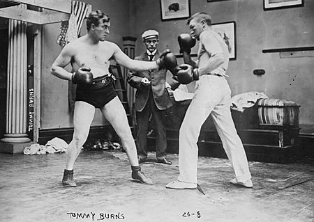 Tommy Burns sparring