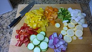 Vegetables on Cutting Board