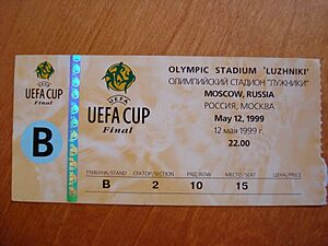 1999 UEFA Cup final ticket