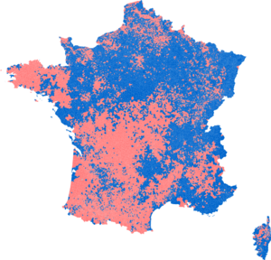 2012 French presidential election - Second round - Majority vote (Metropolitan France, communes)
