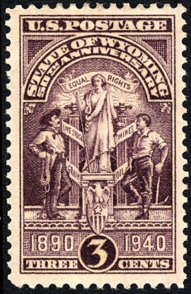 3c Wyoming Statehood 50th anniversary, 1940 issue