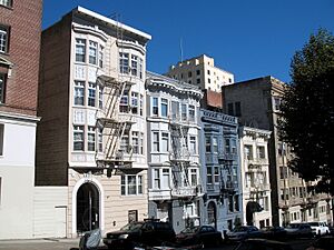 740, 736, 730 & 724 Leavenworth St., Lower Nob Hill Apartment Hotel District, San Francisco, CA 9-3-2012 4-03-29 PM